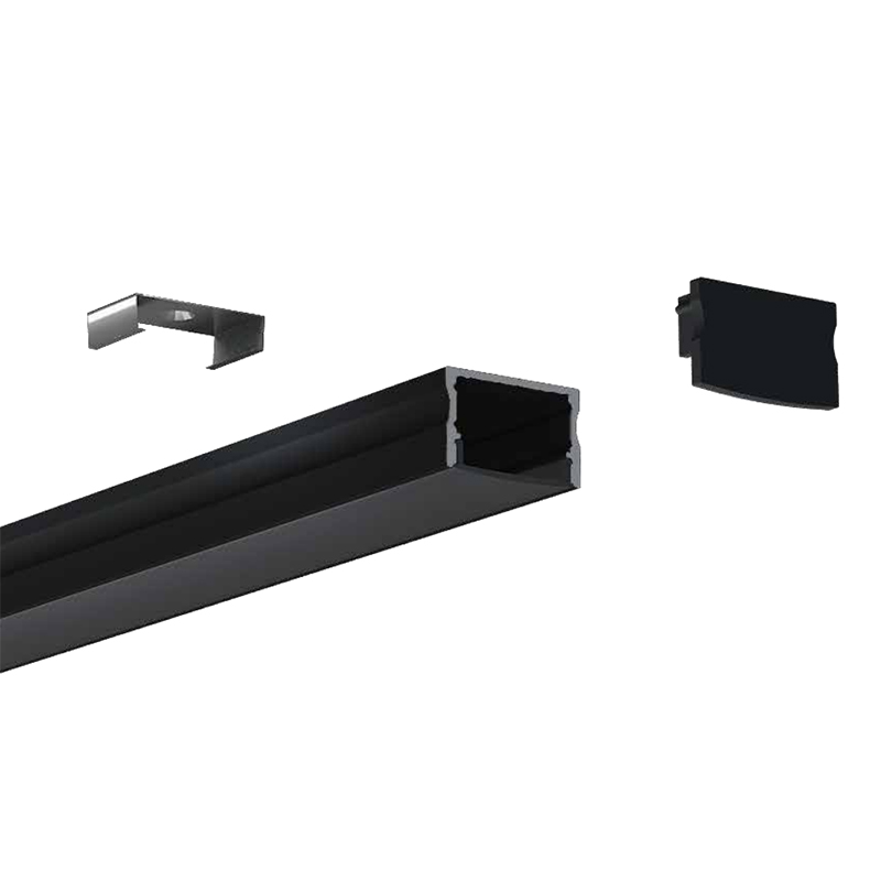 Black Aluminum LED Light Strip Channel For 20mm Double Row LED Strip